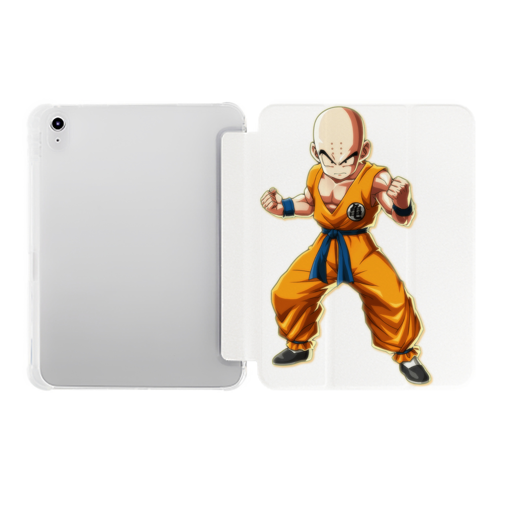 （画像用） ドラゴンボール クリリン DRAGON BALL krillin IPad ケース ペン収納付き 三つ折りスタンド PUレザー×シリコン 対応機種9.5/10.5/10.9インチ